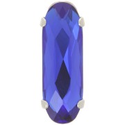 Juego de Cristales Aurora A4161 Clásico Oval Largo 21x7 mm - Rodio - Azul Capri x1|raw }}