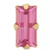 Conjunto cristal Aurora A4500 Baguette 10x5 mm - Oro - Rosa x1