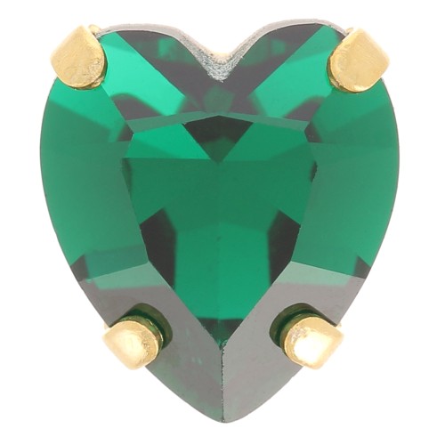 Conjunto cristal Aurora Corazón A4831 Corazón Antiguo 11x10 mm - Oro - Esmeralda x1