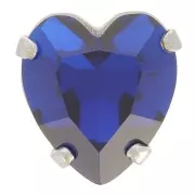 Cristal engastado Aurora Heart A4831 Antique Heart 11x10 mm - Rodio - Azul Capri x1