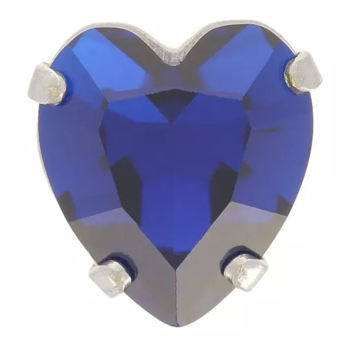 Cristal engastado Aurora Heart A4831 Antique Heart 11x10 mm - Rodio - Azul Capri x1
