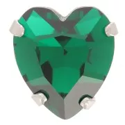 Cristal engastado Aurora Heart A4831 Antique Heart 11x10 mm - Rodio - Esmeralda x1