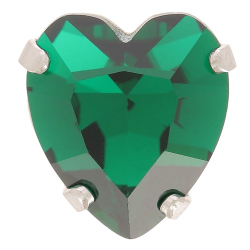 Cristal engastado Aurora Heart A4831 Antique Heart 11x10 mm - Rodio - Esmeralda x1