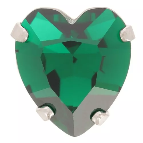 Cristal engastado Aurora Heart A4831 Antique Heart 11x10 mm - Rodio - Esmeralda x1