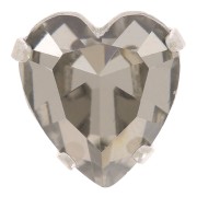 Cristal engastado Aurora Heart A4831 Antique Heart 11x10 mm - Rodio - Diamante negro|raw }}