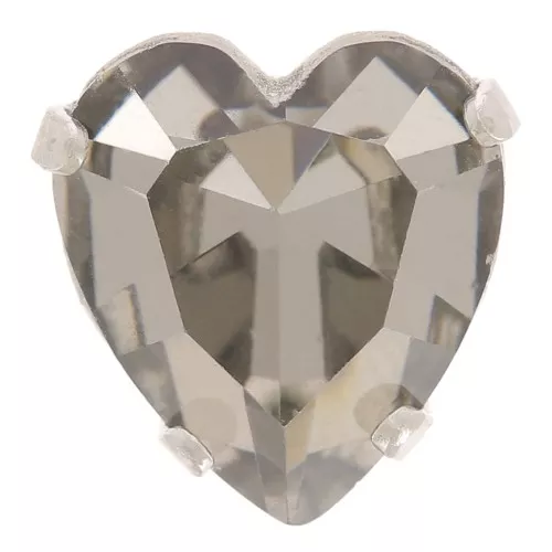 Cristal engastado Aurora Heart A4831 Antique Heart 11x10 mm - Rodio - Diamante negro