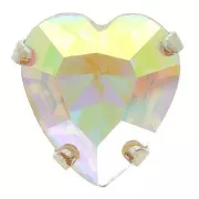 Cristal engastado Aurora Heart A4831 Antique Heart 11x10 mm - Rodio - Cristal AB x1