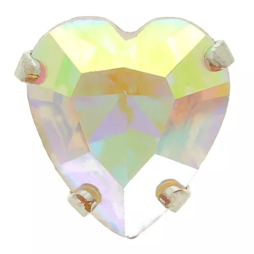 Cristal engastado Aurora Heart A4831 Antique Heart 11x10 mm - Rodio - Cristal AB x1