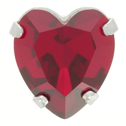 Cristal engastado Aurora Heart A4831 Antique Heart 11x10 mm - Rodio - Rubí x1
