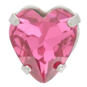 Cristal engastado Aurora Heart A4831 Antique Heart 11x10 mm - Rodio - Rosa x1