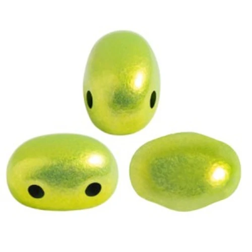 Cuentas de vidrio Samos® by Puca® 7x5 mm - Metalust Verde Eléctrico x10g