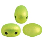 Cuentas de vidrio Samos® by Puca® 7x5 mm - Metalust Verde Eléctrico Mate x10g