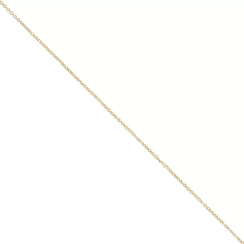 Cadena de eslabones Forçat alternado Fancy (1x1) 1,3 mm Gold Filled x50cm