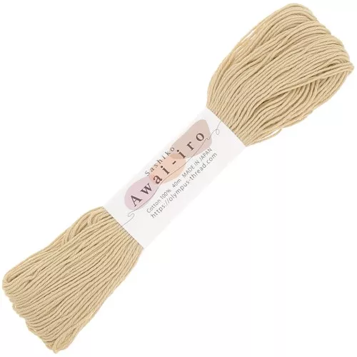 Hilo de bordar japonés Sashiko - Olympus - Crema x40m