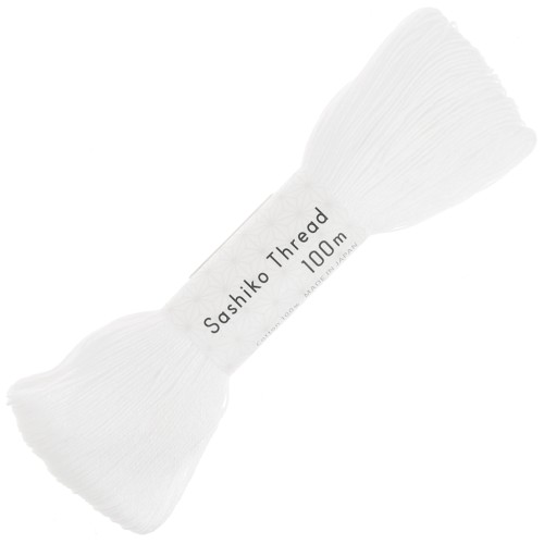 Hilo de bordar japonés Sashiko - Olympus - Blanco x100m