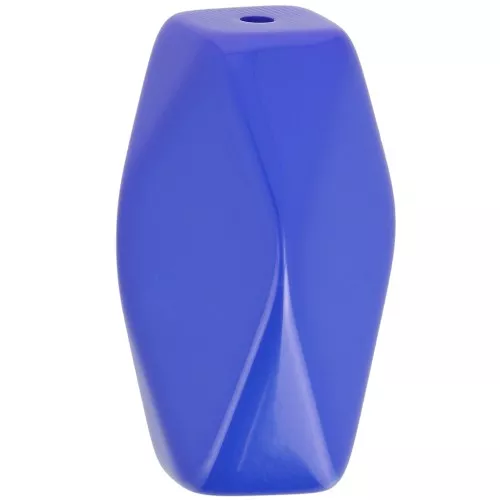 Cuenta tubular hexagonal de resina opaca 25x15 mm - Azul real x1