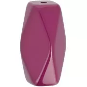 Cuenta de tubo hexagonal de resina opaca 25x15 mm - Berenjena x1