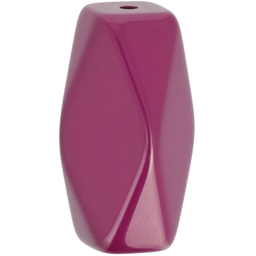 Cuenta de tubo hexagonal de resina opaca 25x15 mm - Berenjena x1