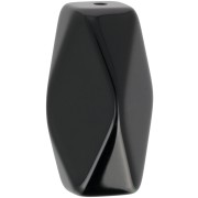 Cuenta tubular hexagonal de resina opaca 25x15 mm - Negro x1