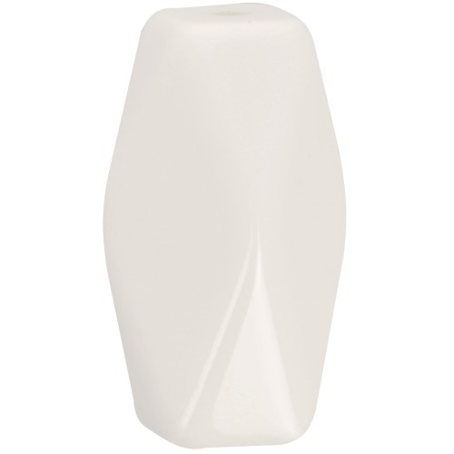 Cuenta tubular hexagonal de resina opaca 25x15 mm - Marfil x1