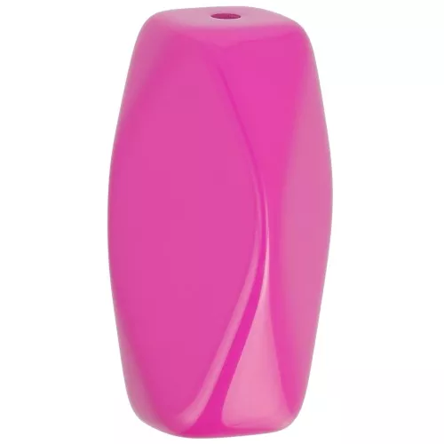 Cuenta tubo hexagonal de resina opaca 25x15 mm - Fucsia x1