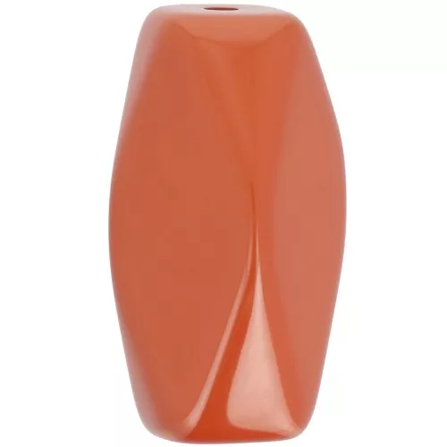 Cuenta tubular hexagonal de resina opaca 25x15 mm - Terracota x1
