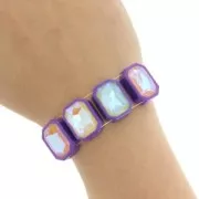 Engaste octogonal de plástico para cabujón 4627 18x13 mm - Ópalo blanco x1