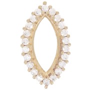 Engaste garra 4200 15x7 mm con óxidos de circonio - Latón sin tratar - Cristal