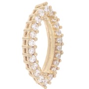 Engaste garra 4200 15x7 mm con óxidos de circonio - Latón sin tratar - Cristal