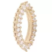 Engaste garra 4200 15x7 mm con óxidos de circonio - Latón sin tratar - Cristal