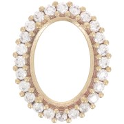 Engaste Garra 4120 14x10 mm con óxidos de circonio - Latón sin tratar - Cristal