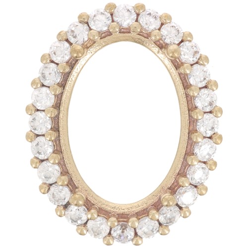 Engaste Garra 4120 14x10 mm con óxidos de circonio - Latón sin tratar - Cristal