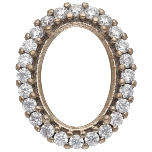 Engaste Garra 4120 14x10 mm con óxidos de circonio - Latón sin tratar - Cristal