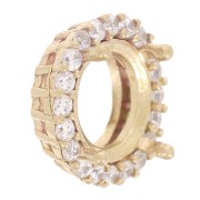 Engaste Garra Redonda 1088 8 mm con óxidos de circonio - Latón sin tratar - Cristal