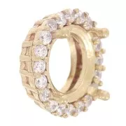 Engaste Garra Redonda 1088 8 mm con óxidos de circonio - Latón sin tratar - Cristal