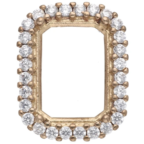 Engaste Rectangular 4610 14x10 mm - óxidos de circonio - Latón sin tratar - Cristal