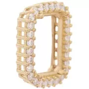 Engaste Rectangular 4610 14x10 mm - óxidos de circonio - Latón sin tratar - Cristal