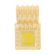 Mini colgante cuadrado estriado 10x6 mm con resina epoxi - Dorado con oro fino - Amarillo x1|raw }}