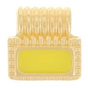 Mini colgante rectángulo de 10 mm con resina epoxi - Dorado con oro fino - Amarillo x1