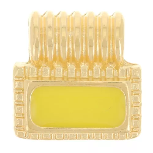 Mini colgante rectángulo de 10 mm con resina epoxi - Dorado con oro fino - Amarillo x1