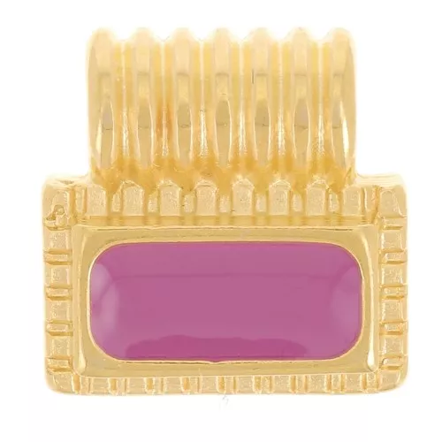 Mini colgante rectángulo de 10 mm con resina epoxi - Dorado con oro fino - Ciruela x1