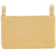Colgante rectángulo 16x20 mm - motivo étnico - Dorado con oro fino - Blanco x1