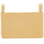 Colgante rectángulo 16x20 mm - motivo étnico - Dorado con oro fino - Blanco x1