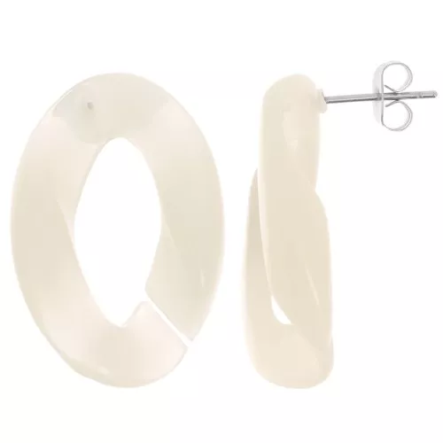 Pendientes retorcidos ovalados 29.5x20 mm - Crudo x2