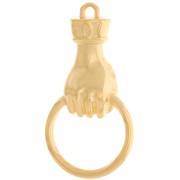 Colgante de mano 33x17 mm - Dorado con oro fino x1|raw }}