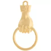 Colgante de mano 33x17 mm - Dorado con oro fino x1