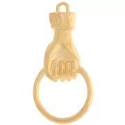 Colgante de mano 33x17 mm - Dorado con oro fino x1