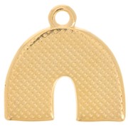 Colgante arco iris 16x17 mm con resina epoxi - Dorado con oro fino - Azul múltiple x1