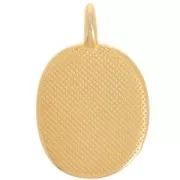 Colgante ovalado 27x17 mm con resina epoxi - Dorado con oro fino - Turquesa nacarada x1