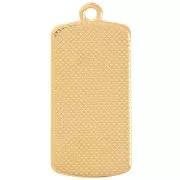 Colgante rectángulo 29x14 mm con resina epoxi - Dorado con oro fino - Perla crema x1